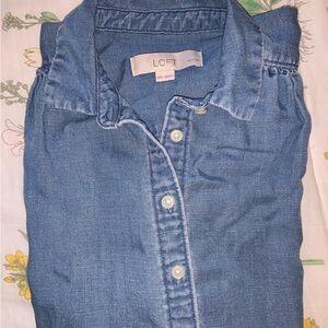 Loft XXSP denim short sleeve shirt! Petite!
